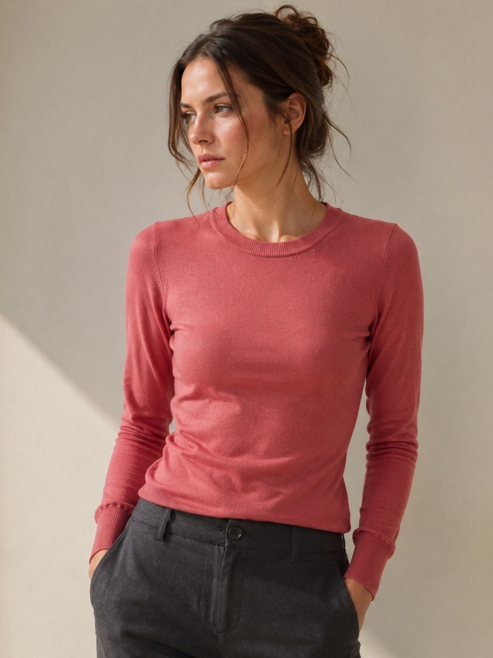 J Crew Merino Wool Crewneck Sweater Pink XXS Screen Worn The Boys Prime Video